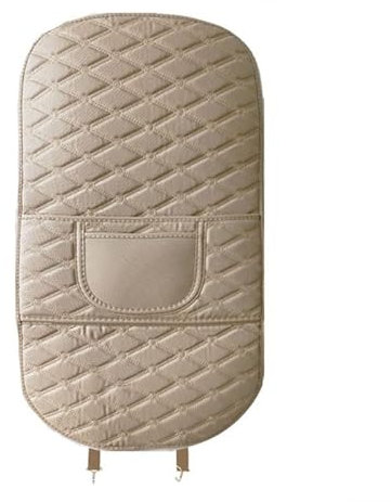THOMIX 2 Stück Auto Rücksitz Anti Kick Pad für Porsche Boxster 987 Boxster 981 Cayenne, Wasserdicht Leder Rückenlehne Anti-Kick Pads Autositz Rückenlehnenschutz Mit Taschen,Long-Beige