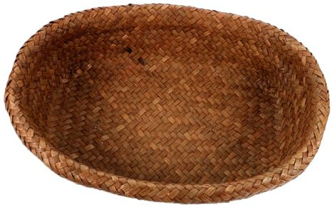 MAGICLULU Körbe Aufbewahrungskorb Rattan-osterkorb Ostereierkorb Blumenkorb Rattan-mülleimer Geflochtene Obstkörbe Hackschnitzelkorb -geschenkkorb Gras Weben Finishing-korb