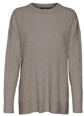 VERO Moda Damen Vmfantastic Ls O-Neck Cable Pull Ga Boo Strickpullover