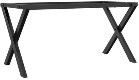 vidaXL Black Cast Iron X-Frame Coffee Table Legs - Industrial Metal Furniture Supports for Home Office Desk, Living/Lounge Room Decor