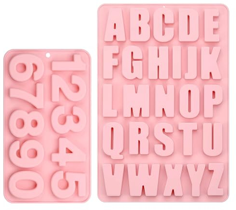 Torytoe Stampo in Silicone Lettere, stampi in Silicone Alfabeto A-Z, stampi in Silicone stampi Lettere, stampi in Silicone stampi Numeri 0-9, stampi in Cioccolato stampi in Resina epossidica