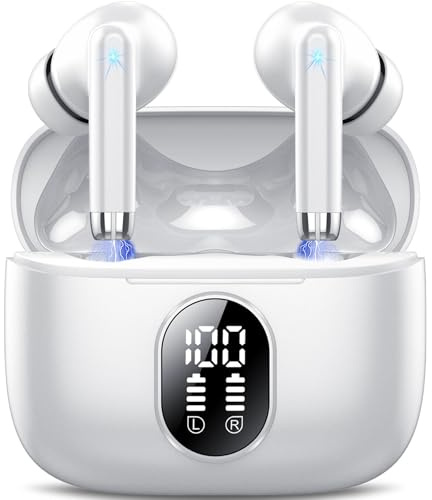 QXQ Auriculares Bluetooth, Auriculares Inalambricos Bluetooth 5.3 con 4 HD Mic, IP7 Impermeable, Inalambricos Bluetooth para Android/iOS