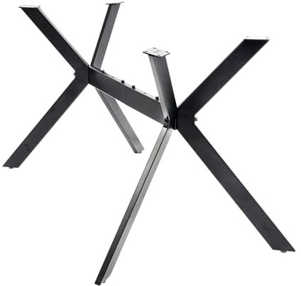Fimghsoo Patas de Mesa Industriales Patas Muebles de Acero con Marco en V/X con Tornillos+ Protectores de Suelo, 2 Piezas