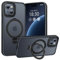 BENTIACC Handyhülle iPhone 15 Plus Hülle, mit Unsichtbarer Ständer, mit Mag-Safe, Militärschutz, [Transluzente Matte] Anti-Fingerabdruck hülle iPhone 15 Plus 6,7 Zoll(Schwarz)