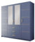 Albello - Kleiderschrank 196 cm x 57.5 cm x 200 cm Blame, Schrank mit Spiegel, Großer Garderobenschrank, Schrank Wohnzimmer aus Holzwerkstoff, Schrank Schlafzimmer - Blau Dull Blue
