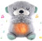TOPJOWGA Otter Kuscheltier, Einschlafhilfe Babys Musik und Licht, Einschlafhilfe Babys mit Herzschlag, Baby Erstausstattung Neugeborene, Plüsch Kuscheltier Baby Spielzeug ab 1 Monate (Otter)
