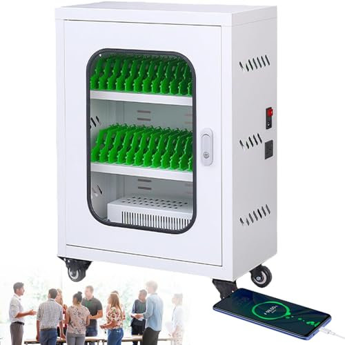 HENGCMM Cellphone Charging Station 12/20/30/40/50/60 Slots Cellphone Steel Locker with Combination Lock Metal Plate Cellphone Locker for Classroom Schools Students Employees,30slots