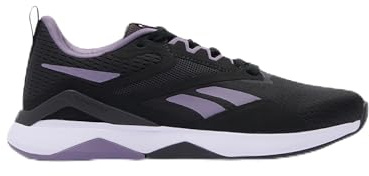 Reebok NANOFLEX TR 2 Baskets pour Femme - Noir délavé/Violet Fusion/Blanc FTWR - 38,5 EU, Noir/Violet délavé Fusion FTWR White, 38.5 EU