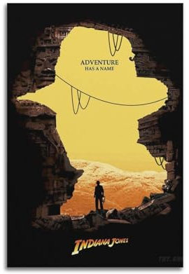 KSAIRHNRHRG Indiana Jones Poster, Wandkunst, Vintage, ästhetisches Poster, dekoratives Gemälde für Wohnzimmer, Schlafzimmer, elegantes Poster, 60 x 90 cm, ungerahmter Stil