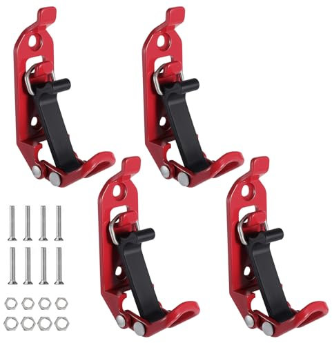 eROOSY 4PCS Shovel Holder Roof Rack, Shovel Holder for Truck, Shovel Holder Clamp, Shovel Mount for Roof Rack for Truck Car Boat, Red