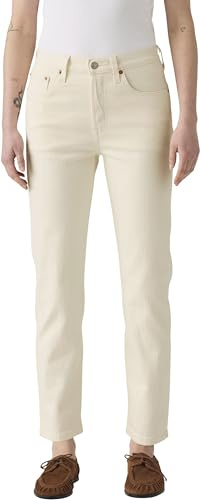 Levi's Damen Jeanshose 501 Crop High Rise, Straight Fit, Beige (Spacey Brown Rice), W25/L28