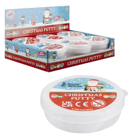 LND Gifts Christmas Putty for Kids, Snow White, 40 Grams, Stocking Filler, Winter Scene Creation, Ages 3+