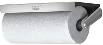 Joseph Joseph RollGrip Porte-Rouleau sous-Armoire, Essuie Tout, Gain de Place, Bras à Tension, Facile à déchirer d'une Seule Main, Convient aux Rouleaux 140mm, Graphite