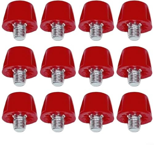 Gettimore El kit de tacos para botas de fútbol incluye 12 tacos de plástico fiables, perfectos para mejorar la tracción, zapatos de fútbol, hilo estándar (rojo, 7 mm)
