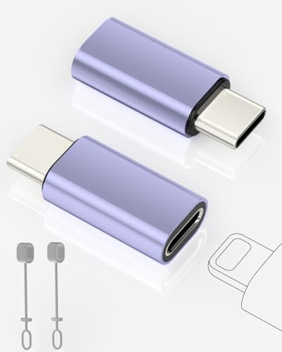 2 Pack Adaptateur Lightning vers USB C pour iPhone 15/16 Pro/16 Plus/Pro Max, Samsung S24, Supportant La Charge et Le Transfert de Données, Câble de Charge de Type C, Pas pour Audio/OTG/Headphone