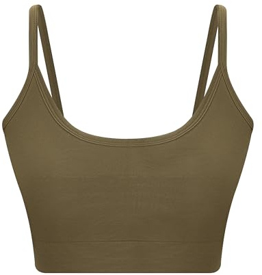 Albero Natur Damen Bustier aus Bio-Baumwolle, GOTS-Zertifiziert – Weicher, elastischer Sport-BH (DE/NL/SE/PL, Alphanumerisch, XL, Regular, Regular, 1, Oliv)