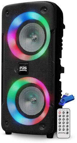 Enceinte Sonorisation Autonome sur Batterie à LED - Pickering Panther P26-300W, Bluetooth USB SD, +Clé 32G