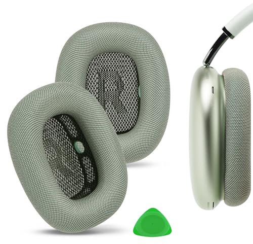 Geekria Komfort-Ersatz-Ohrpolster aus Netzgewebe, kompatibel mit Apple AirPods MAX (A2096), AirPodsMAX2 (A3184) Kopfhörern, Ohrpolstern (grün)