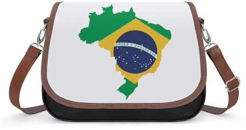 Cmagnifico Umhängetasche, grüne Brasilien-Flagge, Umhängetasche, Leder-Handtasche für Damen, Reisen, Arbeit, Alltag