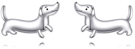 Dackel Ohrringe 925 Sterling Silber Wursthund Ohrstecker Hunde Schmuck Dackel Geschenke für Frauen