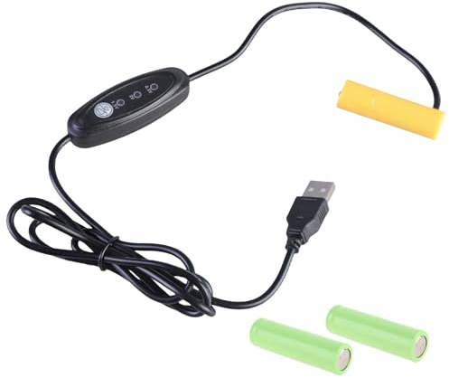 GAOINTELL USB 5V2A to 1.5V 3V 4.5V AA Fake Battery Elimination Cable Power Adapter Cord Replace for 1-3pcs 1.5V AA LR6