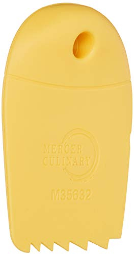 Mercer Culinary M35632 Silicone Plating Wedge Graduated Saw Tooth, Stainless Steel, Yellow, 1.9 x 8.2 x 24.2 cm