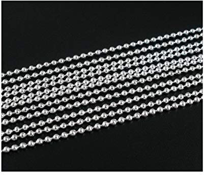 Julz Beads 10 Metres Ball Chain Dog Tag 2mm Silver Plated Jewellery Making J07527K