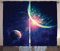 ABAKUHAUS Galaxis Rustikaler Vorhang, Weltraum Mars Planeten, Wohnzimmer Universalband Gardinen mit Schlaufen und Haken, 280 x 225 cm, Marineblau Rosa