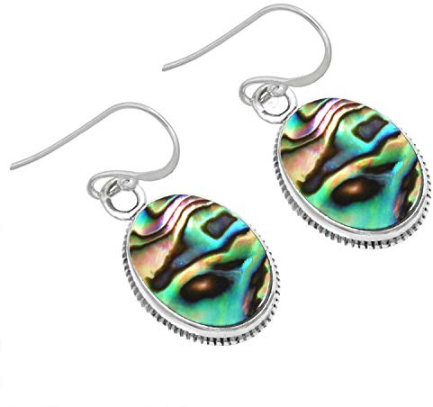 Boho Handgefertigter Schmuck Natürlicher Edelstein Onyx, Perle, Mondstein, Bernstein Oval Echt 925 Sterling Silber Tropfen Ohrhänger für Frauen