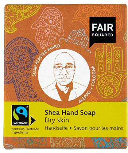 FAIR SQUARED Handseife Shea Dry Skin 2 x 80 Gramm - Seife für trockene Haut - mit Faitrade-Sheabutter - vegane Naturkosmetik - Zero Waste