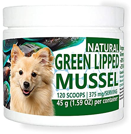 Equa Holistics Green Lipped Mussel Powder for Dogs, All-Natural Hip & Joint Support Dietary Supplement Formula for Dogs (120 Servings)