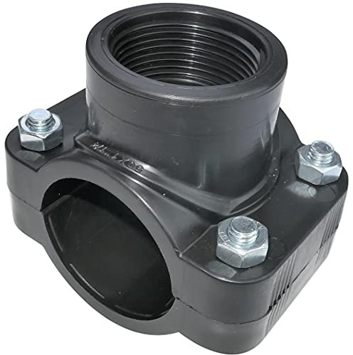 AERZETIX - C51874 - Collarín de Toma para tuberías Ø50 - Rosca 1 1/4'' - con 4 Pernos - Abrazadera de derivación para Tubos Secundarios