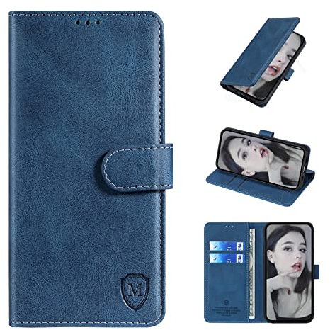 FMPCUON Funda Libro para Alcatel 1 SE 2020,Carcasa Alcatel 1 SE 2020 Cierre Magnético,Capa Alcatel 1 SE 2020 Plegable Cartera Flip Protección Cover Case Étui,Azul