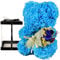 POHOMEGK Orso rosa Orsacchiotto rosa, orsetto di peluche a con fiori, ideale come regalo per San Valentino, Festa della Mamma, regalo di compleanno, cerimonie nuziali (blu)