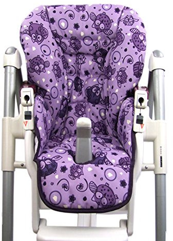 BAMBINIWELT Ersatzbezug Sitzkissen Bezug kompatibel mit Peg Perego Prima Pappa-Diner (Eule $6)