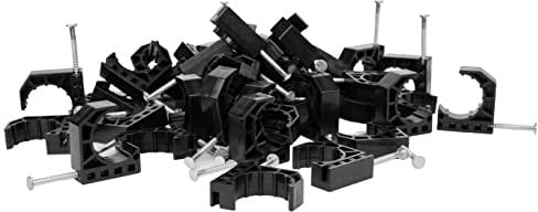 EFIELD (Pack of 50) Black Color Half Clamp Fixture, J-Hook with Nail For 3/4 PEX Tubing/Pipe Support (3/4 Inch)
