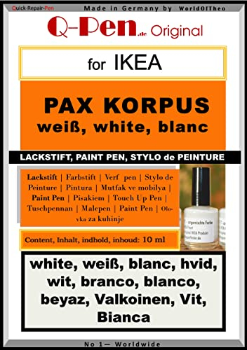 Q-Pen Ausbesserungsfarbe passend für Ikea PAX Korpus weiß - white - blanc