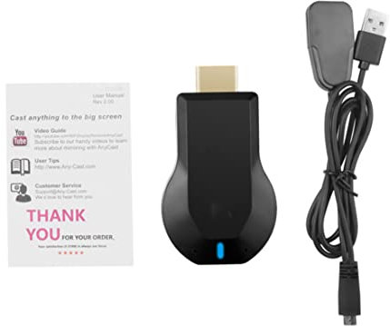 Wireless Screen Device, WiFi HDMI Receiver Screen Mirroring Adapter for Android/iPhone/IPad/Windows/Miracast/Mac OS to TV/Monitor- Black