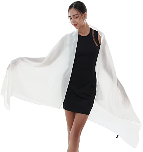 RIIQIICHY Stola Damen Festlich für Abendkleid Hochzeit Weiß Schal Tücher Schultertuch Sommer