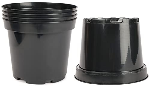 Garronda Macetas de Producción Macetas Redondas para Plántulas de Flores y Plantas GD-0025 (5 Piezas Negro, ⌀ 15cm H 12cm)