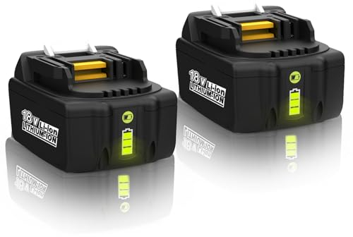 XNJTG [2 pièces] Batterie de Remplacement 5500 mAh 18V (Type de lumière LED Verticale) pour Batterie Makita 18V BL1860 pour BL1850 BL1840 Batterie Outil Makita 18V