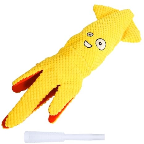SCHITEC Squeaky Dog Toys No Stuffing, Crinkle Plush Water Bottle Toy, Interactive Squawking Octopus Pet Chew Toy for Puppy Small Medium Large Dogs