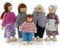RLS 6pcs Wooden Puppet Toys Cartoon Family Dolls Figures for Children Playhouse Gift for Boys And girls 3+