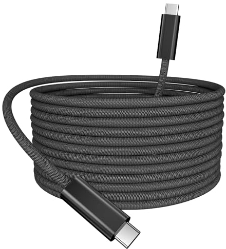 Extra Long USB-C to USB C Cable 5M PD 60W Type C to Type C Cable Quick Charge Compatible with iPhone 15,MacBook Air/Pro, iPad Pro 2020, Samsung Galaxy S22/S21 S21+ S20 Note 20/10,Black
