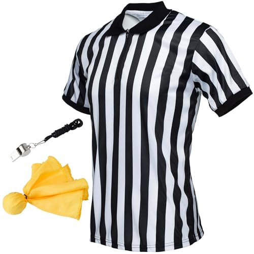 Murray Sporting Goods Schiedsrichter-Shirt-Set, Schiedsrichter-Shirt, Flagge und Pfeife, perfektes Halloween-Kostüm (groß)