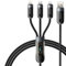 Wayzu® Multi Charging Cable,3 in 1 Fast Charger Cable with Power Display,QC Smart Chip,PD,Nylon Braided Universal Charging Cable,Data transfer with Micro,Type C and iP Connector,Android iOS [1.2M]