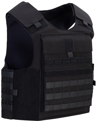 SHIELD Germany - Schusssichere Weste mit SK1 - SK4 u. Stichschutz, Stichschutzweste Herren, Security Weste, Schutzweste Kugelsicher schwarz (Ohne Ballistik, XXL)