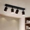 wowatt Deckenstrahler Schwarz, Deckenleuchte 4 Flammig Schwenkbar, Metall Deckenlampe Strahler GU10, Modern Spotbalken Strahler Deckenspot Innen für Küche, Schlafzimmer, Wohnzimmer (Ohne Leuchtmittel)