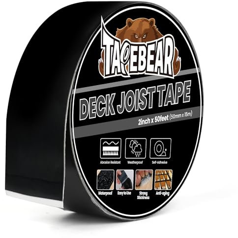 TAPEBEAR Butylband Dichtungsband Wasserdichtes 50mm×15m, Dach Reparaturband Butyl Klebeband Selbstklebend Bitumenband Korrosionsschutz für Holzbalken und Balken