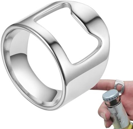 Setauoo Anello apribottiglie da,Anello apribottiglie da | Anello per feste con dita creativo e versatile - Strumento da bar creativo in acciaio al titanio, elegante e versatile strumento da discoteca